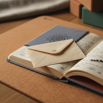 Envelope resting on a yoga mat as a reminder to write a letter after practice