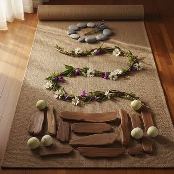 Yoga mat unrolled near a window with soft early light
